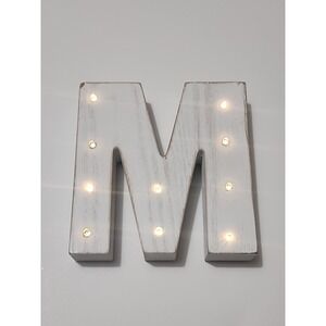 ALPHABET‎ LED LIGHT UP LETTER NAME WHITE DISTRESSED WOODEN